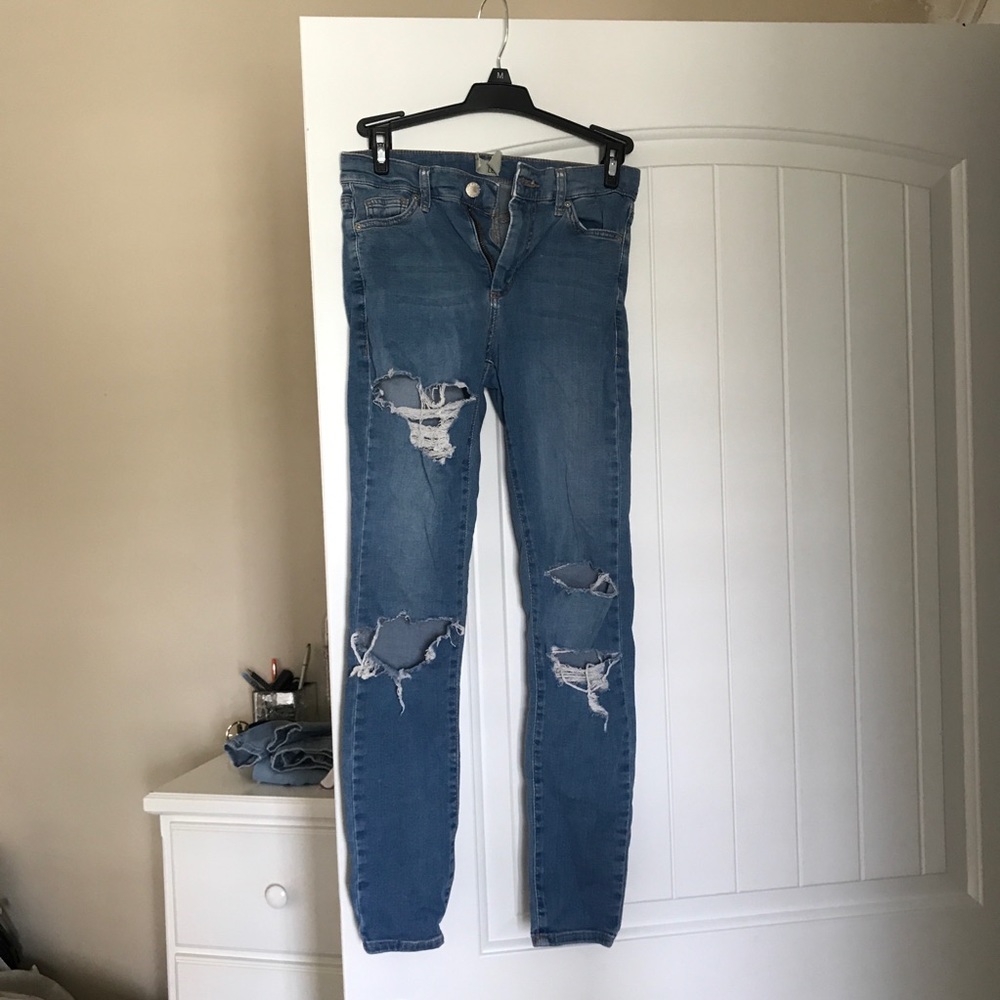 Topshop ripped, skinny jeans